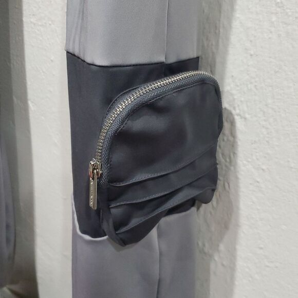 Maniere De Voir Stylish Silver Gorpcore Pants with Cargo Pockets Size 4 - Picture 4 of 16